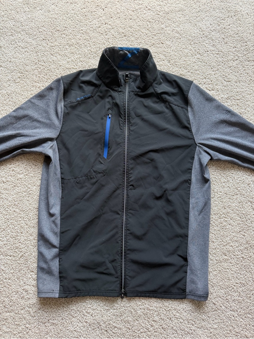 Zero Restriction Z710 Full Zip Golf Jacket Men’s M Black Gray Skadden Logo